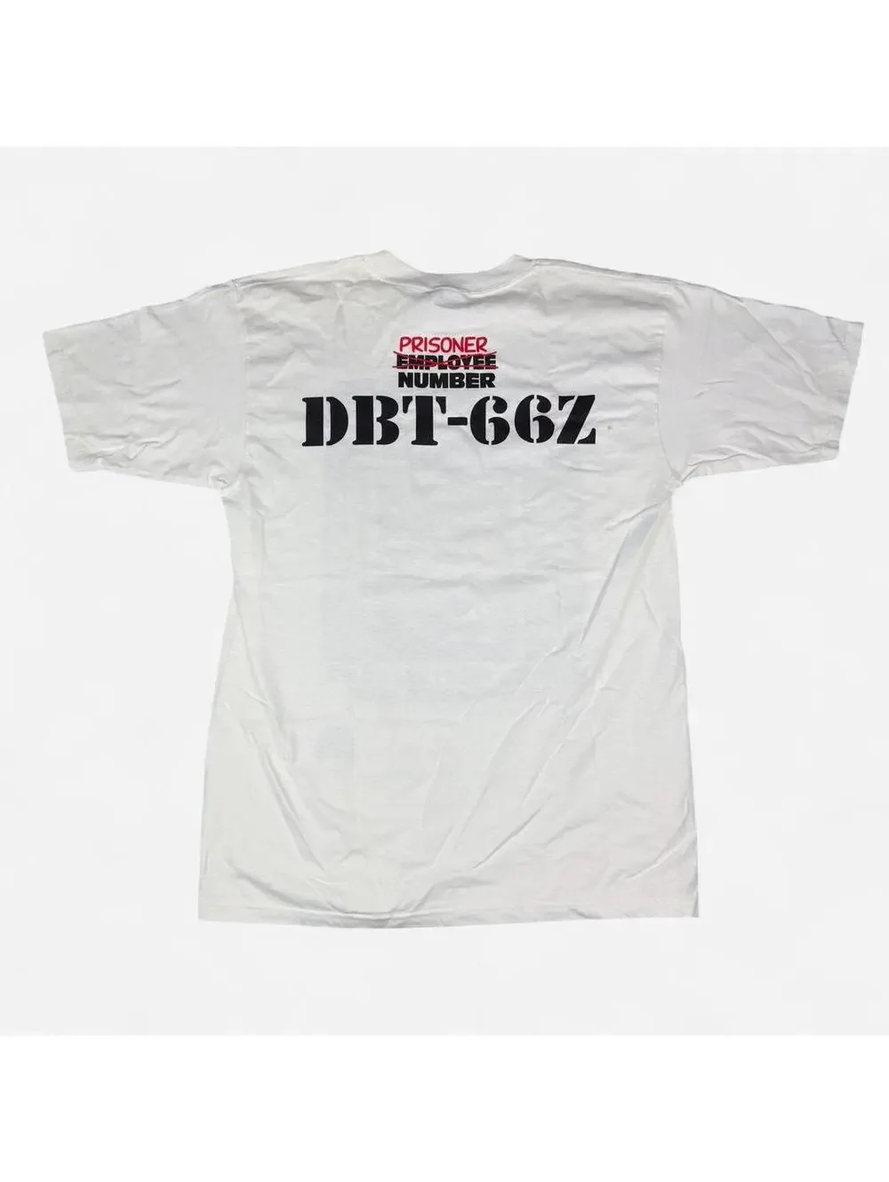 White Dilbert Cubicle Penitentiary double sided graphic tee size L Gildan 2000s